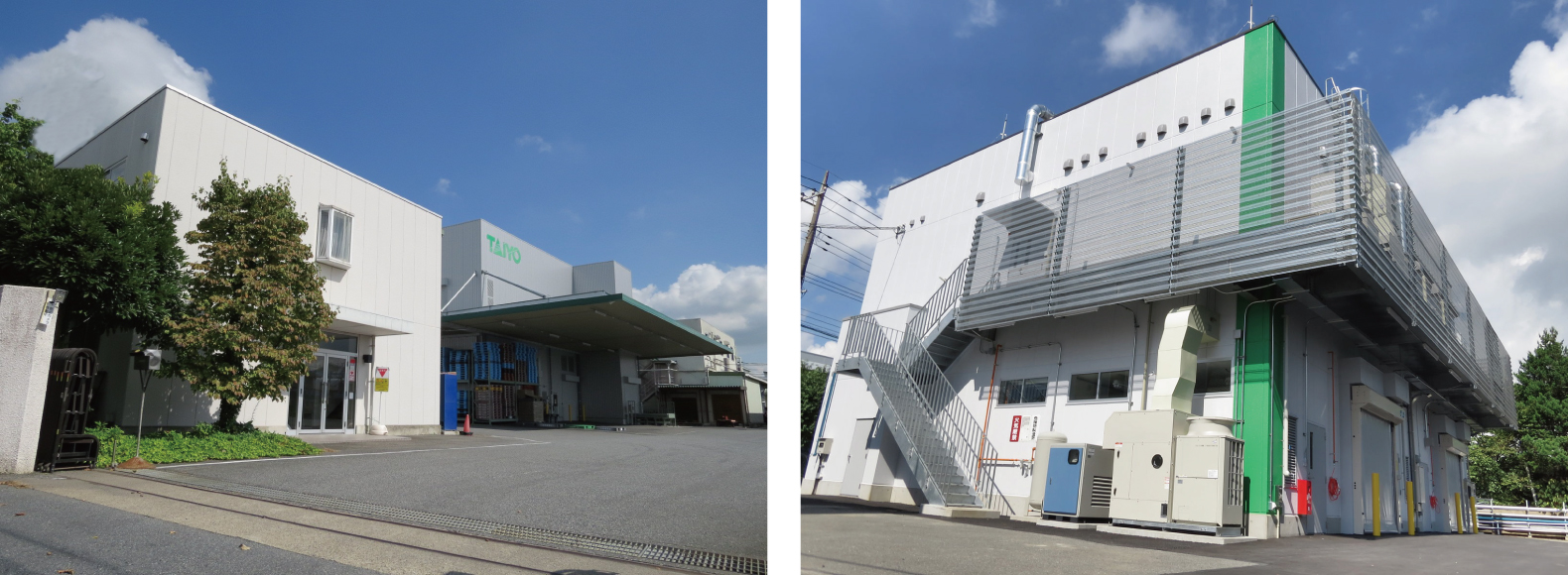 Saitama facotry　Main gate and Flavor manufacturing building